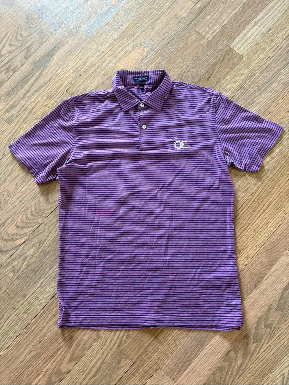Peter Millar Purple Striped Polo Shirt - Men's